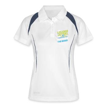 Plus le pilote de jetski est bruyant - Polo respirant Femme - blanc/marine - Devant