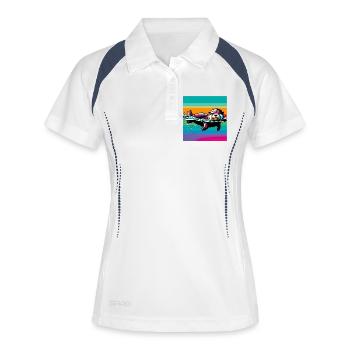 Otter - Frauen Polo atmungsaktiv - Weiß/Navy - Vorne