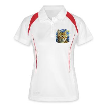 Merry Cat in Starry Night Design - Women's Polo breathable - white/navy - Front
