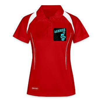 Professeur Clé de musique - Polo respirant Femme - blanc/marine - Devant