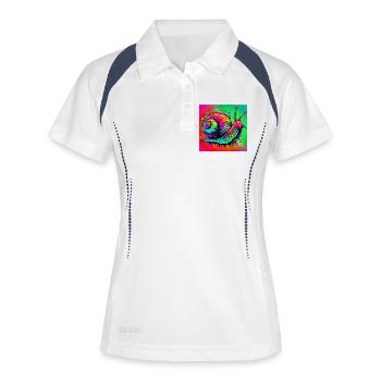 Escargot - Polo respirant Femme - blanc/marine - Devant