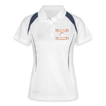 Levent comme prénom - Polo respirant Femme - blanc/marine - Devant