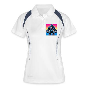 gorille - Polo respirant Femme - blanc/marine - Devant