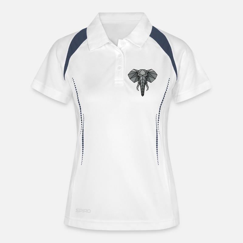 Geometric Elephant Art - Women's Polo breathable - white/navy