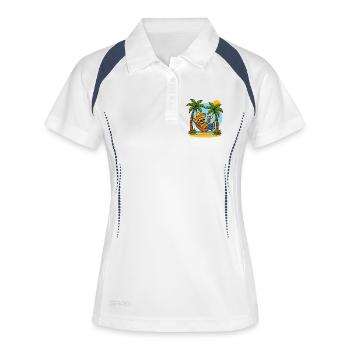 Le charme décontracté des fêtes au Panama - Polo respirant Femme - blanc/marine - Devant