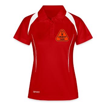 Signal prioritaire pour les tâches urgentes - Polo respirant Femme - blanc/marine - Devant