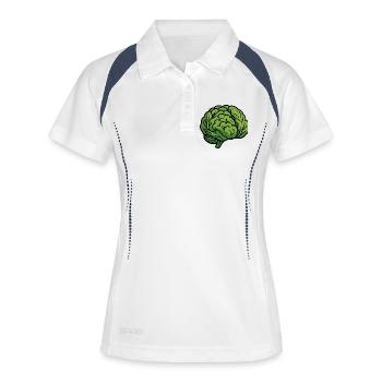Cerveau de laitue - Polo respirant Femme - blanc/marine - Devant