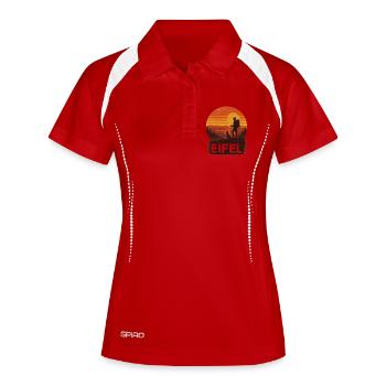 T-shirt Eifel Wanderlust Nature Montagnes Aventure en plein air - Polo respirant Femme - blanc/marine - Devant