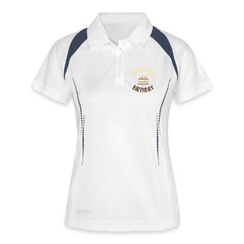 Happy birthday  - Polo respirant Femme - blanc/marine - Devant