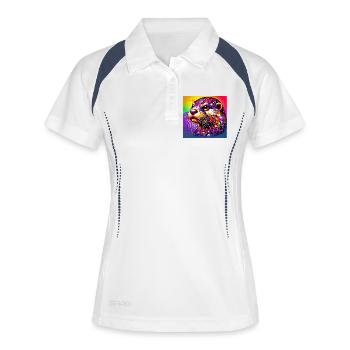 loutre - Polo respirant Femme - blanc/marine - Devant