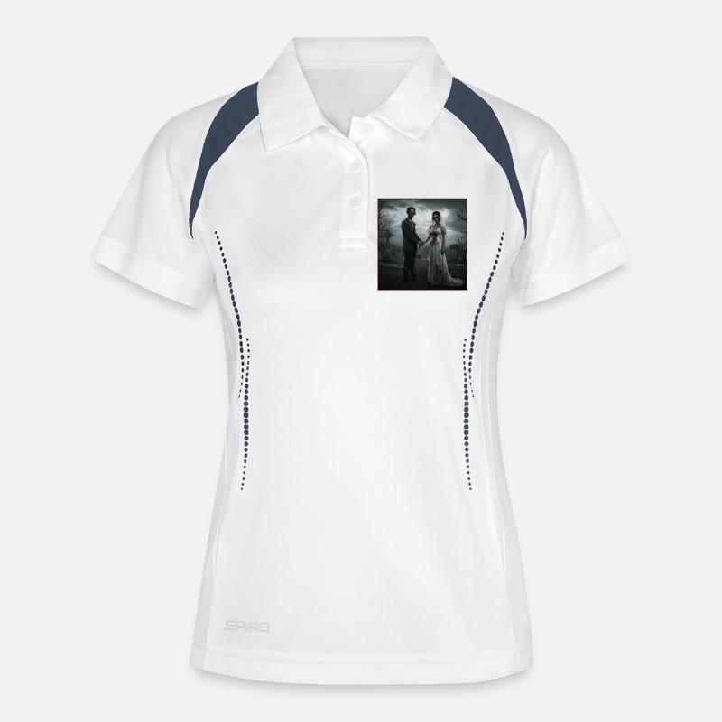 Wedding in spooky style - Women's Polo breathable - white/navy