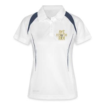 Ave Christus Rex Krone ein Schwert - Frauen Polo atmungsaktiv - Weiß/Navy - Vorne