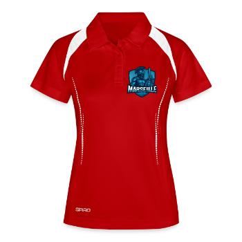 Tshirt Marseille - Polo respirant Femme - blanc/marine - Devant