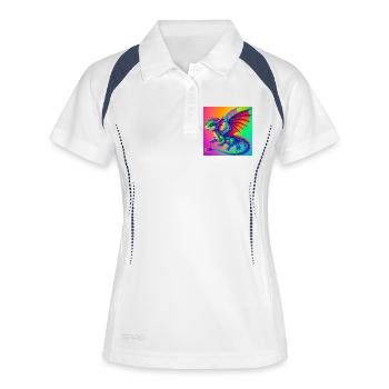 dragon - Women's Polo breathable - white/navy - Front