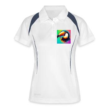 toucan - Polo respirant Femme - blanc/marine - Devant