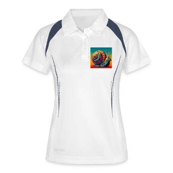 Schnecke - Frauen Polo atmungsaktiv - Weiß/Navy - Vorne