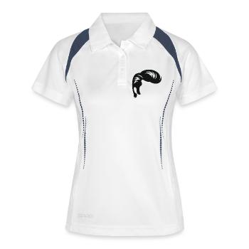 Conception de vadrouille de cheveux pour des tenues affirmées - Polo respirant Femme - blanc/marine - Devant