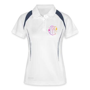 Rétro Neon Arcade Game Outline - Polo respirant Femme - blanc/marine - Devant