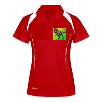 dinosaure - Polo respirant Femme - blanc/marine - Devant