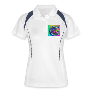 Gecko - Polo respirant Femme - blanc/marine - Devant