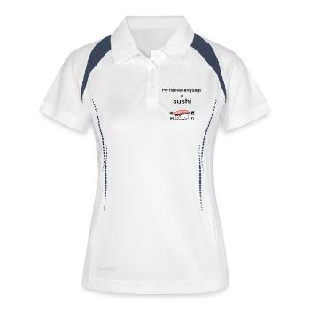 Ma langue maternelle est le sushi - Polo respirant Femme - blanc/marine - Devant