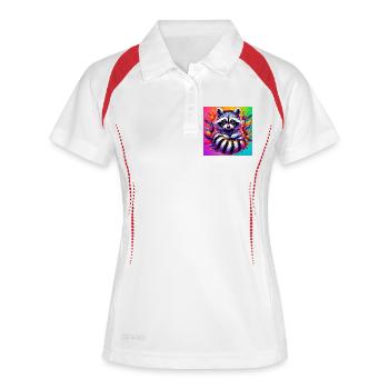 Raton laveur - Polo respirant Femme - blanc/marine - Devant