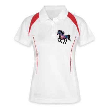 Cheval de la Galaxie - Polo respirant Femme - blanc/marine - Devant