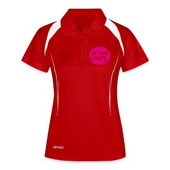 Design Proud to Care (rond) - Polo respirant Femme - blanc/marine - Devant