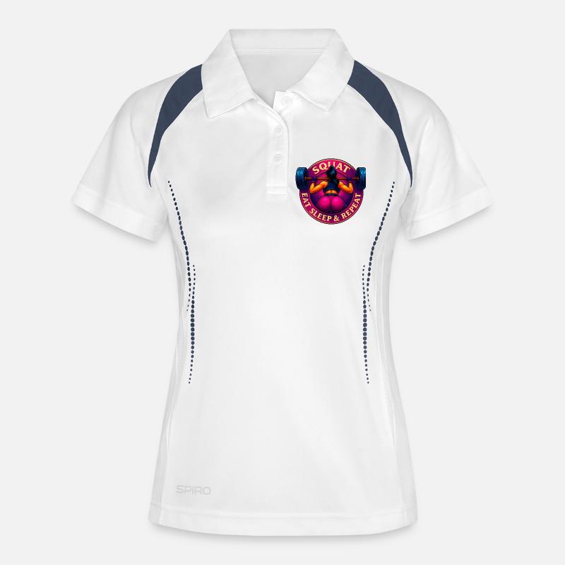 Squat, Eat, Sleep & Repeat! - Women's Polo breathable - white/navy