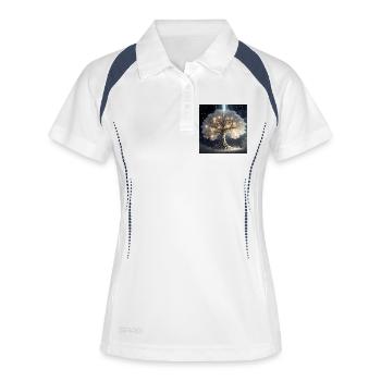 Leuchtender Baum der Träume - Frauen Polo atmungsaktiv - Weiß/Navy - Vorne