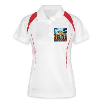 Urban Skyline Berlin Brandenburg Gate Artwork - Women's Polo breathable - white/navy - Front