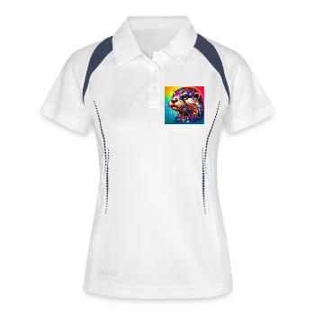 loutre - Polo respirant Femme - blanc/marine - Devant
