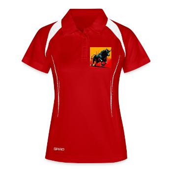 Stier - Frauen Polo atmungsaktiv - Weiß/Navy - Vorne