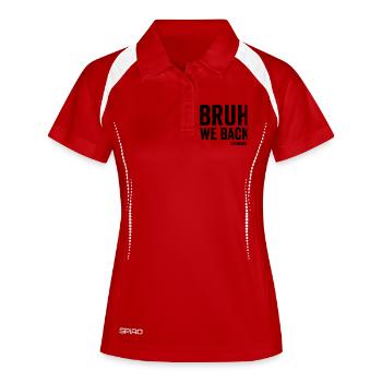 Bruder, wir sind zurück, 3. Klasse, erster Schulta - Frauen Polo atmungsaktiv - Weiß/Navy - Vorne