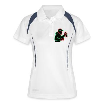 Pulvérisateur de graffitis au néon Silhouette - Polo respirant Femme - blanc/marine - Devant