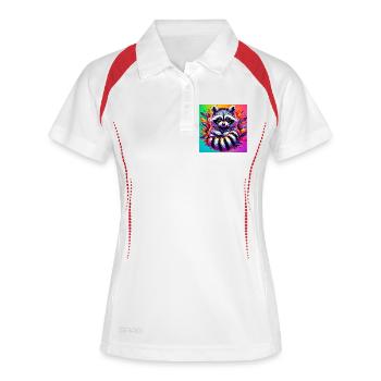 Raton laveur - Polo respirant Femme - blanc/marine - Devant