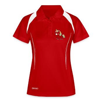 Collection Rêve de Licorne Pastel - Polo respirant Femme - blanc/marine - Devant