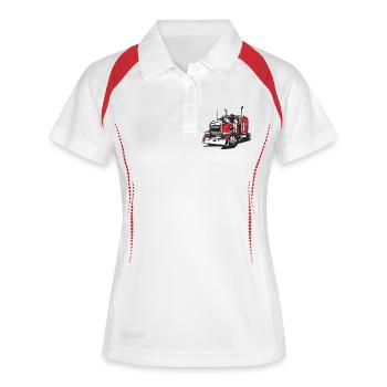 Red Truck Line Illustration - Women's Polo breathable - white/navy - Front