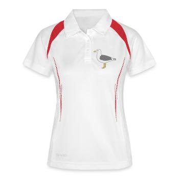 herring gull - Women's Polo breathable - white/navy - Front