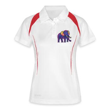 Mammut Halloween Elefant Zombie - Frauen Polo atmungsaktiv - Weiß/Navy - Vorne
