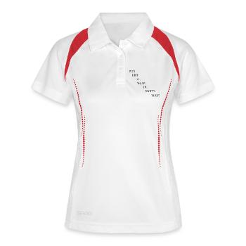 Qui êtes-vous Citation et question sur la pleine conscience - Polo respirant Femme - blanc/marine - Devant