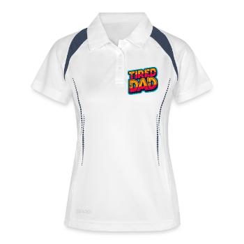 Fatigué Papa Rétro Graphique Audacieux, Pères - Polo respirant Femme - blanc/marine - Devant