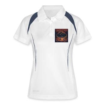 Pixel Autumn Leaves - Women's Polo breathable - white/navy - Front