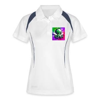 Pieuvre - Polo respirant Femme - blanc/marine - Devant