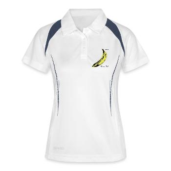 Carburant pour les coureurs - Banana Pop Art - Polo respirant Femme - blanc/marine - Devant