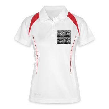 Lustig Kuh Sonnenbrille - Frauen Polo atmungsaktiv - Weiß/Navy - Vorne