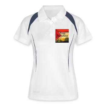 Palestine - Frauen Polo atmungsaktiv - Weiß/Navy - Vorne