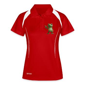 Frog Peace Sign Motif, Directional Signpost - Women's Polo breathable - white/navy - Front