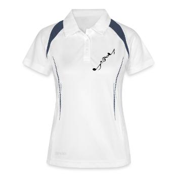 Musiknoten - Frauen Polo atmungsaktiv - Weiß/Navy - Vorne