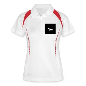 7pm - Women's Polo breathable - white/navy - Front